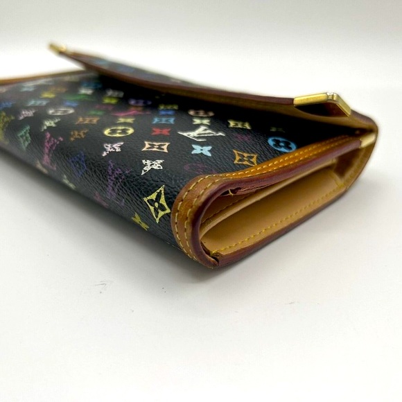 LOUIS VUITTON Black Monogram Multicolor Porte Tresor International Wallet w/ Box - Picture 10 of 16